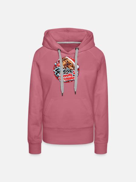 Weihnachtshund gegen doppelte Geschenke - Frauen Premium Bio Hoodie - Malve
