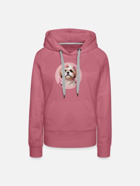 Shih Tzu Rosa - Frauen Premium Bio Hoodie - Malve