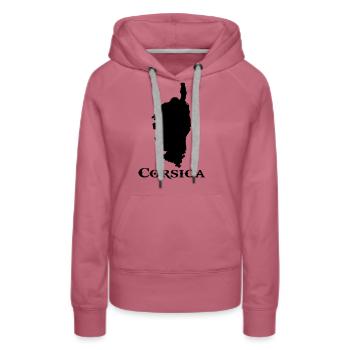 corsica île carte - Sweat à capuche Premium bio Femme - mauve - Devant - Isabella (175cm)