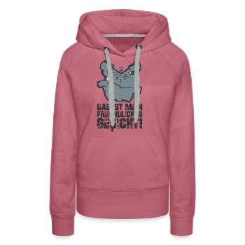 Das ist mein freundliches Gesicht - Frauen Premium Bio Hoodie - Malve - Vorne - Isabella (175cm)