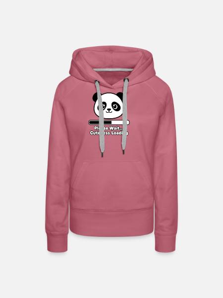 Panda Ladebildschirm Kuscheltier - Frauen Premium Bio Hoodie - Malve