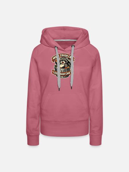 Trashpanda mit Pizza im Müll - Frauen Premium Bio Hoodie - Malve