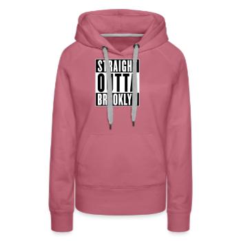Tout droit sorti de Brooklyn (couleurs changeantes) - Sweat à capuche Premium bio Femme - mauve - Devant - Isabella (175cm)