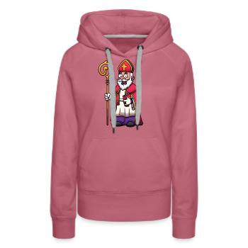 Saint Nicolas - Sweat à capuche Premium bio Femme - mauve - Devant - Isabella (175cm)