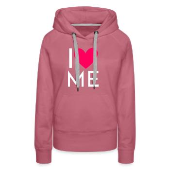 ILoveMe - Frauen Premium Bio Hoodie - Malve - Vorne - Isabella (175cm)
