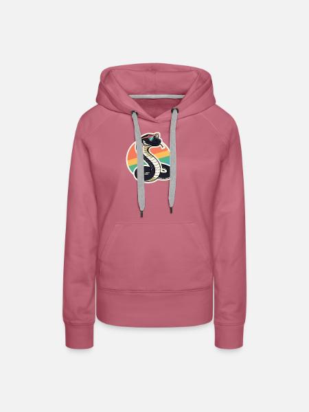 Retro Rainbow Cobra - Frauen Premium Bio Hoodie - Malve