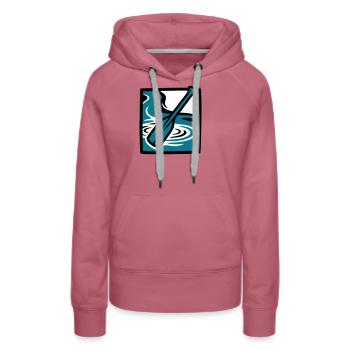 Icône de l’eau de la rivière Paddle - Sweat à capuche Premium bio Femme - mauve - Devant - Isabella (175cm)