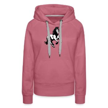 Étalon frison au galop - Sweat à capuche Premium bio Femme - mauve - Devant - Isabella (175cm)