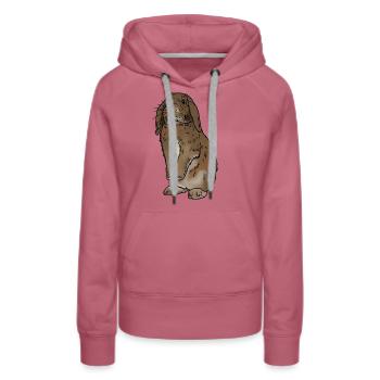 Kaninchen stehend - Frauen Premium Bio Hoodie - Malve - Vorne - Isabella (175cm)