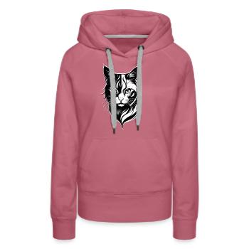 Kätzchen - Frauen Premium Bio Hoodie - Malve - Vorne - Isabella (175cm)