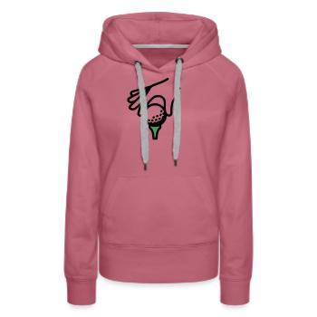 Golfball Abschlag Tee Golfsport Golfclub Golfer - Frauen Premium Bio Hoodie - Malve - Vorne - Isabella (175cm)