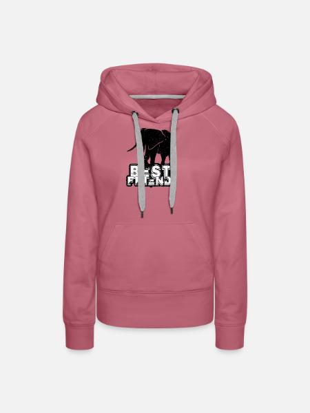 Elephant Best Friend - Frauen Premium Bio Hoodie - Malve