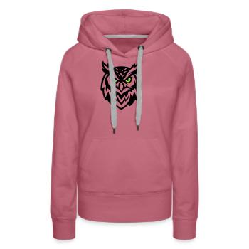 Mascotte hibou Logo E Sport - Sweat à capuche Premium bio Femme - mauve - Devant - Isabella (175cm)