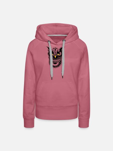 Gesicht einer Eule - Frauen Premium Bio Hoodie - Malve