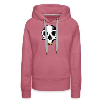 Skull (dreifarbig) - Frauen Premium Bio Hoodie - Malve - Vorne - Isabella (175cm)