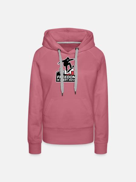 Skateboarder Freiheit Urban Design - Frauen Premium Bio Hoodie - Malve