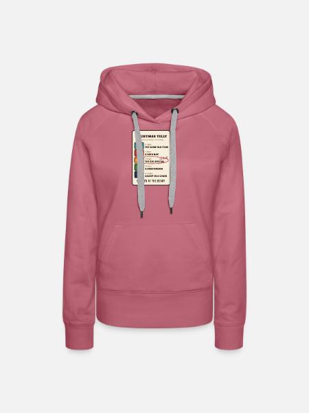 Weihnachts-Fernsehführer, roter Stift bereit - Frauen Premium Bio Hoodie - Malve