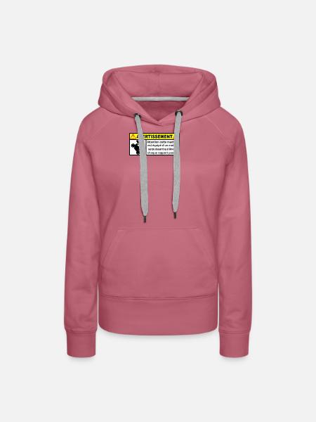 Warnung - Frauen Premium Bio Hoodie - Malve