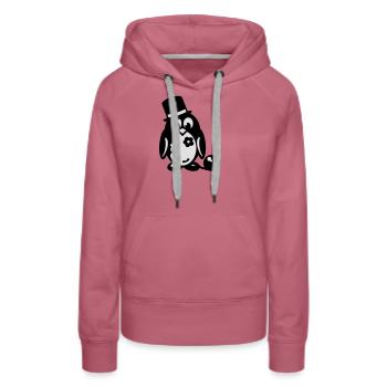 baccalauréat pingouin - Sweat à capuche Premium bio Femme - mauve - Devant - Isabella (175cm)