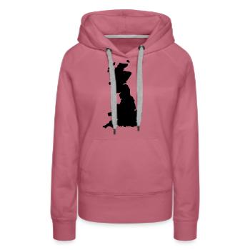 england england Länder1 - Frauen Premium Bio Hoodie - Malve - Vorne - Isabella (175cm)