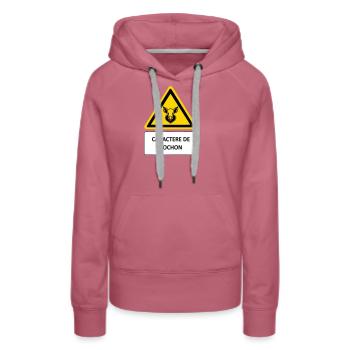 Schwein-Charakter - Frauen Premium Bio Hoodie - Malve - Vorne - Isabella (175cm)