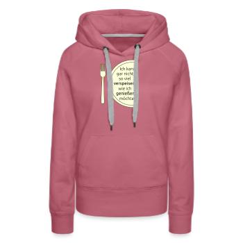 Verspeisen und geniessen - Frauen Premium Bio Hoodie - Malve - Vorne - Isabella (175cm)