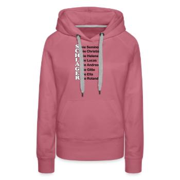 Schlager Party , Schlager Musik , Schlager wie - Frauen Premium Bio Hoodie - Malve - Vorne - Isabella (175cm)