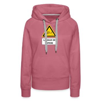 Zunge der Nattern - Frauen Premium Bio Hoodie - Malve - Vorne - Isabella (175cm)