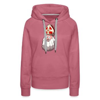 Visage de Saint Nicolas - Sweat à capuche Premium bio Femme - mauve - Devant - Isabella (175cm)