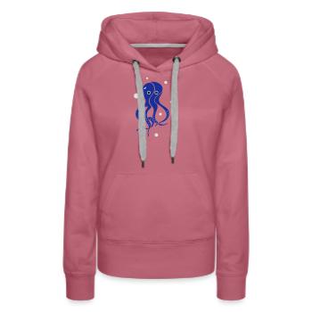 Le calmar - Sweat à capuche Premium bio Femme - mauve - Devant - Isabella (175cm)