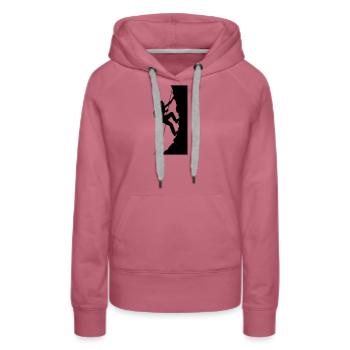 alpiniste - Sweat à capuche Premium bio Femme - mauve - Devant - Isabella (175cm)