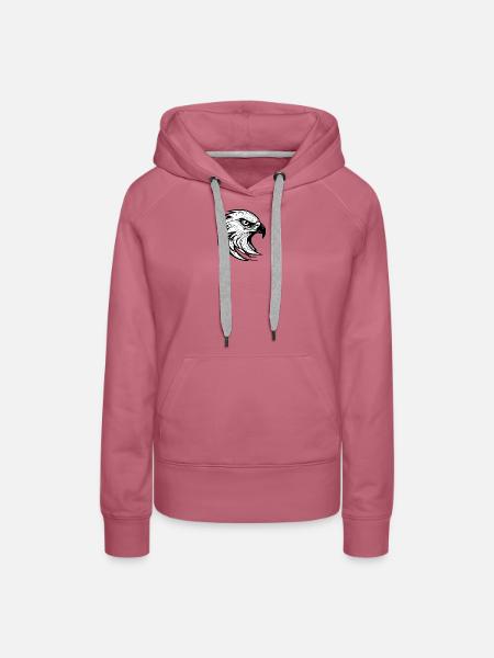 Detaillierte Adlerkopf-Illustration - Frauen Premium Bio Hoodie - Malve