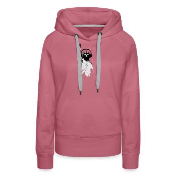 DJane Lady Liberty mit Kopfhörer - Frauen Premium Bio Hoodie - Malve - Vorne - Isabella (175cm)
