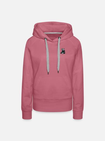 Pandabär - Frauen Premium Bio Hoodie - Malve