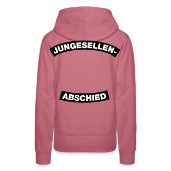 Junggesellenabschied Rahmen (JGA MC-Rocker-Design) - Frauen Premium Bio Hoodie - Malve - Hinten - Isabella (175cm)