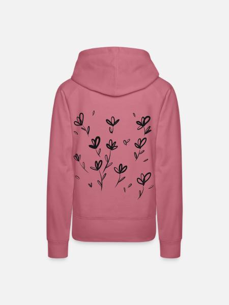 My Flower Field Scribble - Frauen Premium Bio Hoodie - Malve