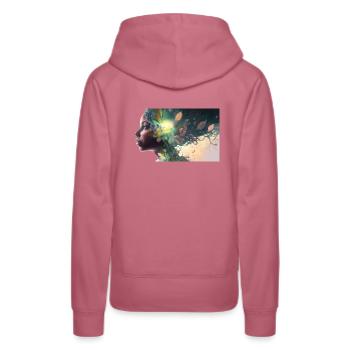 Goddess of nature - Women’s Premium Organic Hoodie - mauve - Back - Isabella (175cm)
