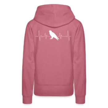 Falke Heartbeat - Women’s Premium Organic Hoodie - mauve - Back - Isabella (175cm)