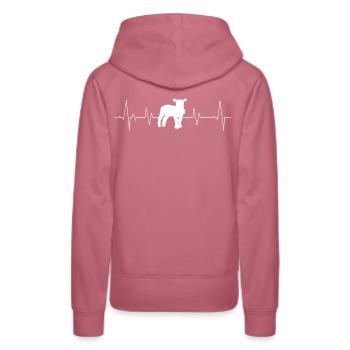 Lamb sweet with heart line - Women’s Premium Organic Hoodie - mauve - Back - Isabella (175cm)