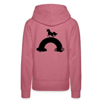 Abstract mandala pattern on dark background - Women’s Premium Organic Hoodie - mauve - Back - Isabella (175cm)