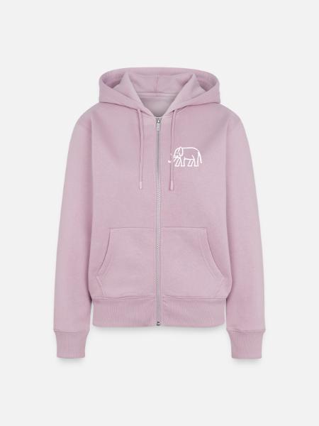 Elefant - Frauen Premium Bio Zip Hoodie - Altrosa