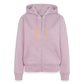 Velo - Frauen Premium Bio Zip Hoodie - Altrosa - Vorne - Julia (174cm)