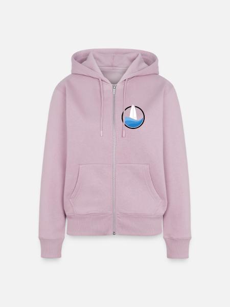 Surfwave II (blackwhite) - Frauen Premium Bio Zip Hoodie - Altrosa