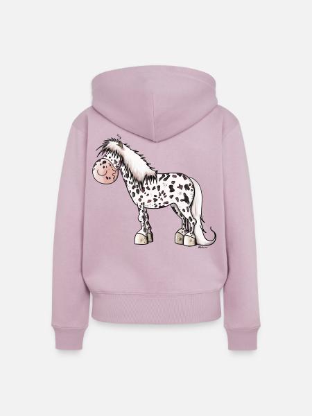 Tigerschecke Pony - Frauen Premium Bio Zip Hoodie - Altrosa
