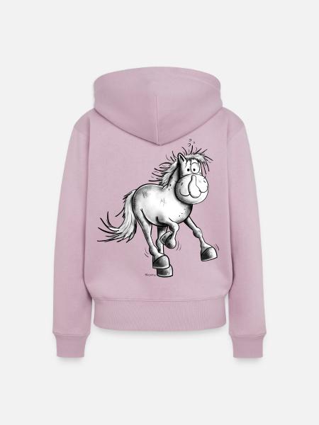 Flottes Pferdchen - Frauen Premium Bio Zip Hoodie - Altrosa