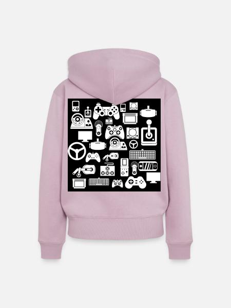 Gaming Muster - Frauen Premium Bio Zip Hoodie - Altrosa