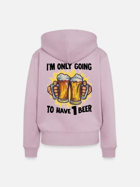 Drinking Biertrinker Bierliebhaber Biershirt - Frauen Premium Bio Zip Hoodie - Altrosa