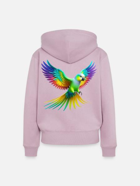 Regenbogensittich (02) - Frauen Premium Bio Zip Hoodie - Altrosa