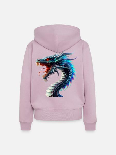 Drache (02) - Frauen Premium Bio Zip Hoodie - Altrosa