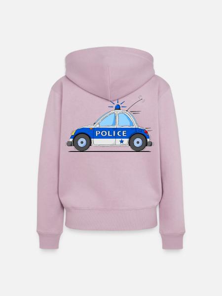 Polizeiauto Police Blau - Frauen Premium Bio Zip Hoodie - Altrosa